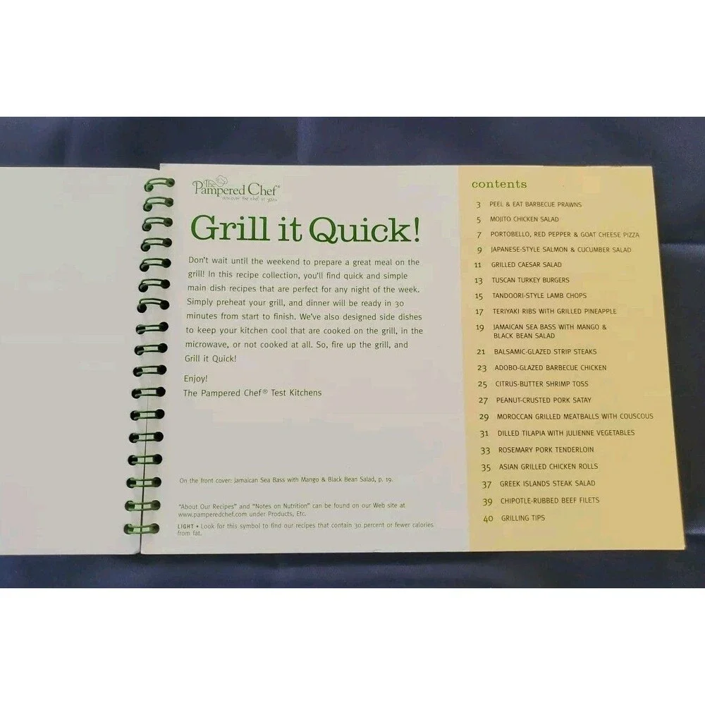 3 VTG Pampered Chef Cookbooks - 2 Seasons Best & 1 Grill It Quick Recipes LOT